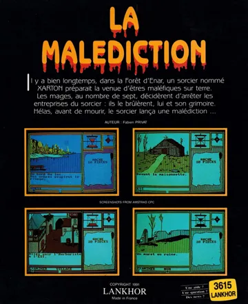 Malediction, La (1991)(Lankhor)(fr) box cover back
